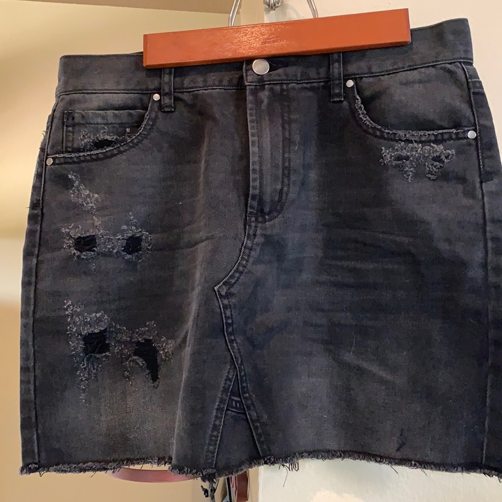 Black Jean Vintage Mini Skirt